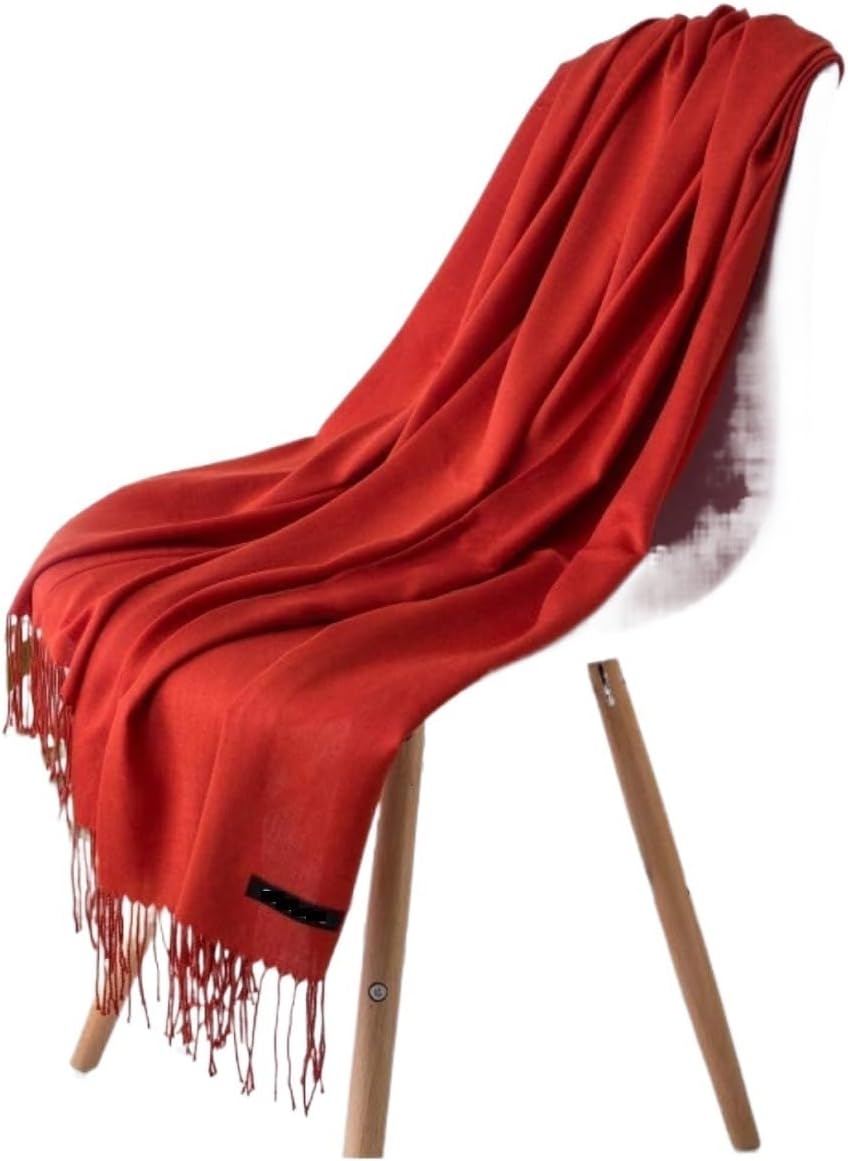 Scarf Shawl Unisex Scarf Thick Warm Winter Soild Color Tassel Shawl Women's Wraps(Medium)