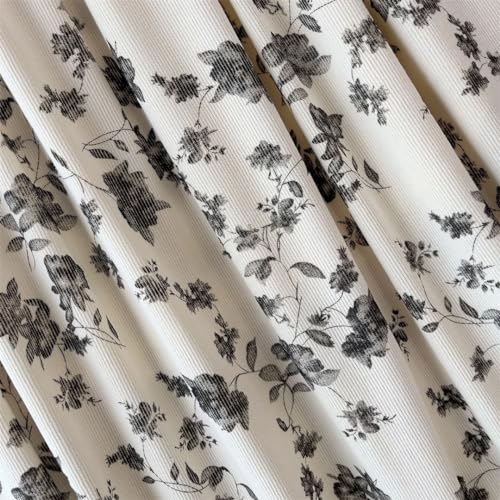 Women Casual Skirts Vintage Corduroy Printing A-Line Elastic Pleated College Style Skirt3