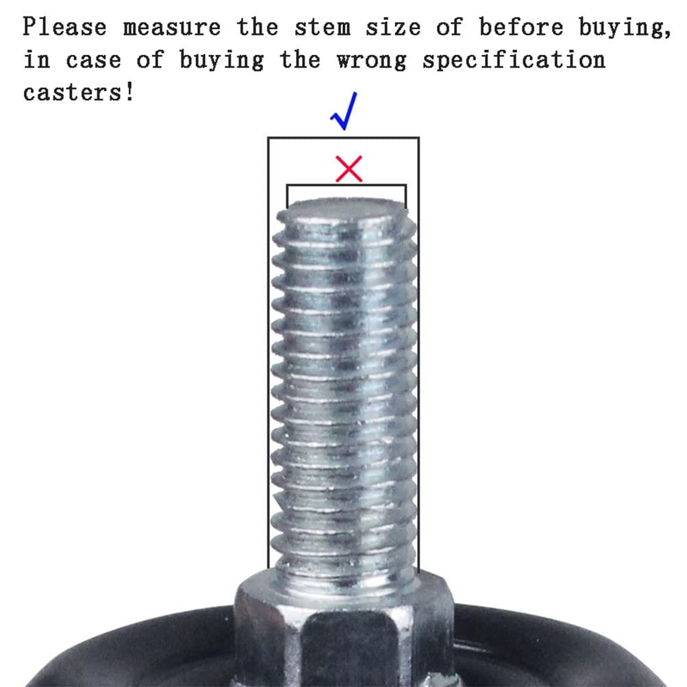 Koła jezdne, Koła do dużych obciążeń, koła przemysłowe z trzpieniem, 50 mm śruba M12 wózków DIY poliuretanu, przemysłowych(Swivel x4)