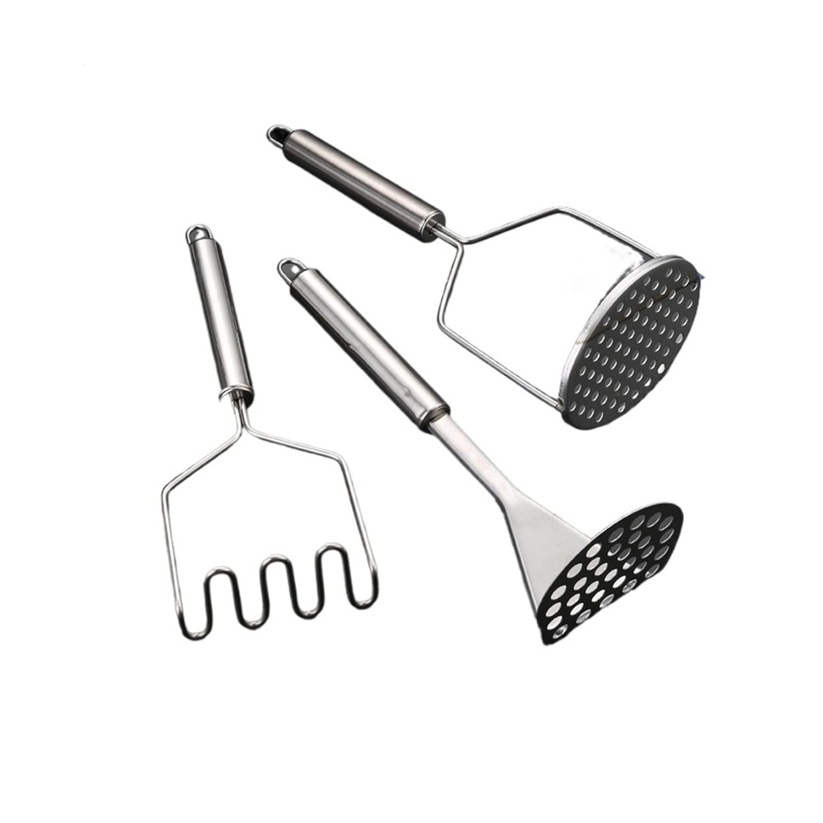 Edelstahl-Kartoffelstampfer, manueller Druck, Schlammmaschine for die Küche(Round Hole)