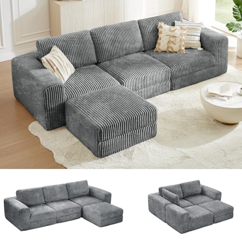 ONBRILL 110" Modular Sectional Sofa, L Shaped Couch 4 Seater