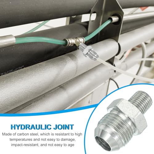 Image of PATIKIL Pipe Adapter Connector 7 /8 inch Male 74 Flare JIC x 1 /4 inch Male R Pipe Fitting Oil Feed Restrictor Fitting Hydraulic Connector for Oil Steam Water Pipelines System
