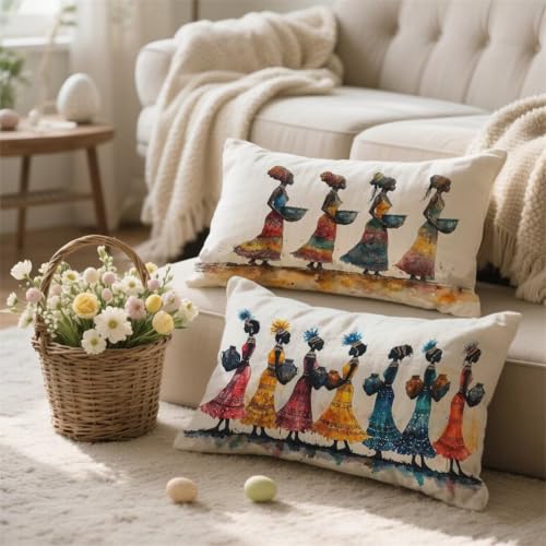 Outdoor Kissen Farbe Kissenbezug 40x70 Afrika Outdoorkissen Wetterfest Dekokissen Kissenbezüge Leinen Weiche Zierkissen Gartenkissen Sofakissen...
