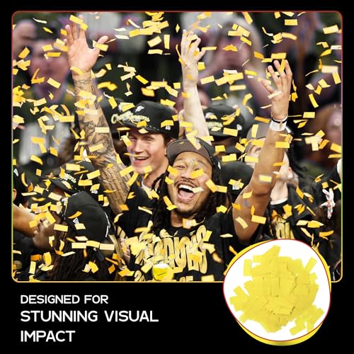 Image of Ultimate Confetti, Yellow Biodegradable Confetti - Rectangular Fluttering Tissue Paper Confetti for Cannon and Launcher use - Best for Gender Reveal, Parties, Concerts and Weddings - 20 lb, 320 oz