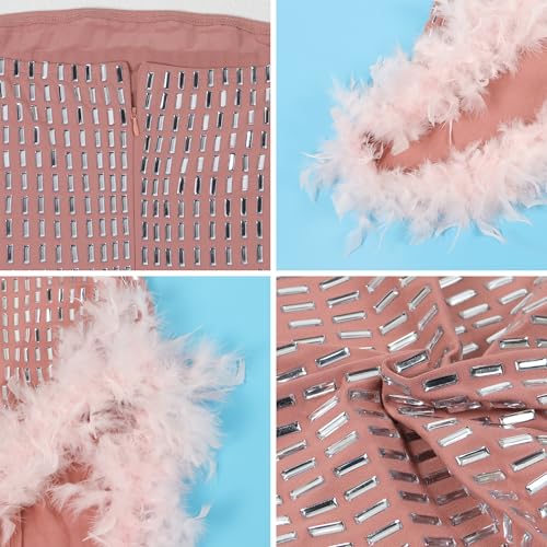 Image of Jigfar Women Sexy Elegant Rhinestone Mesh See Through Party Club Night Split Bodycon Formal Maxi Dress