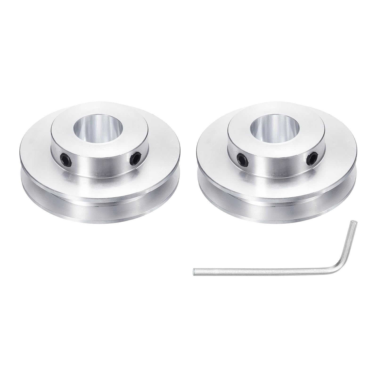 uxcell 2Pcs Single Groove Pulley, 15mm Fixed Bore 40mm Outer Diameter Aluminum Alloy Mechanical Belt Pulley with Hex Wrench for 6mm PU Round Belt — Amazon image 18