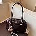 PU Leather Shoulder Bag Fashion Pillow Bag with Pendant for Women Girls(Coffee)