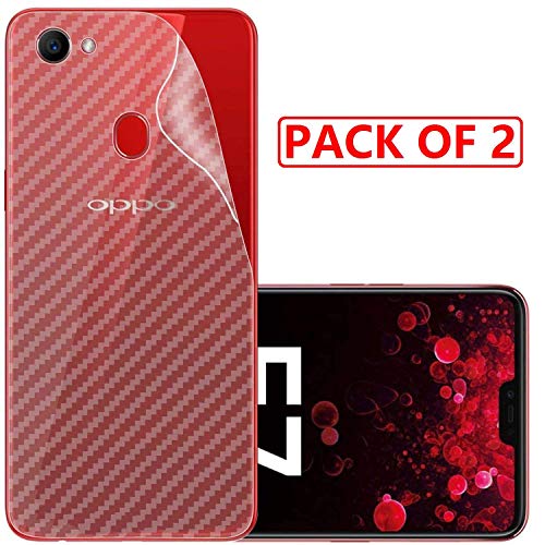 Image of Compatible with (Pack of 2) Oppo F7 Youth Back Screen Protective Film Carbon Fiber Skin Transparent Screen Guard Sticker