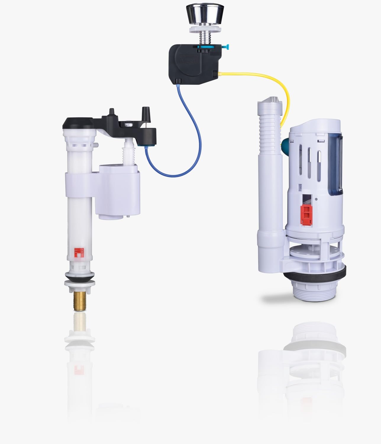 IVERTI, Leak-proof. Flush and fill mechanism for universal toilet/toilet cistern, with cable