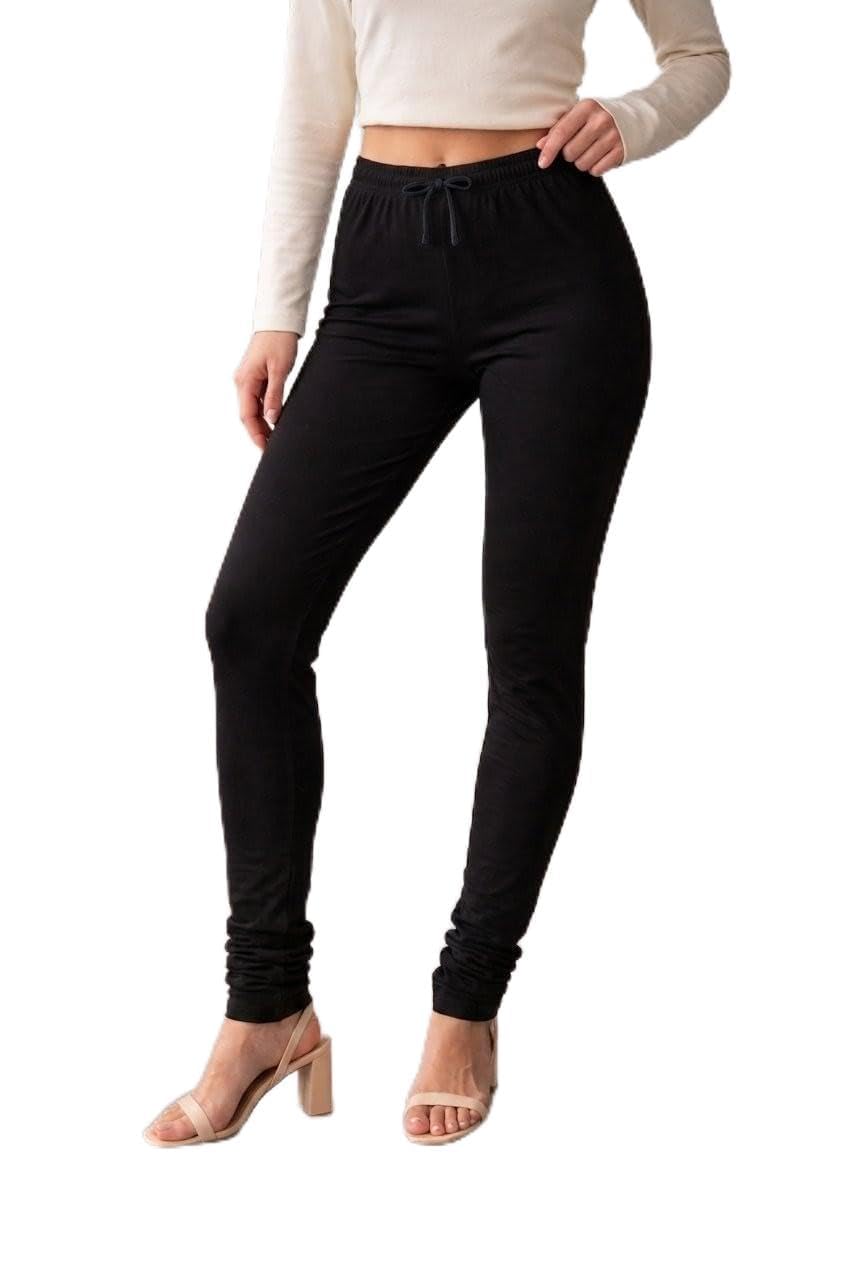 Women's Slim Fit Leggings with Drawstring Waist-image-49
