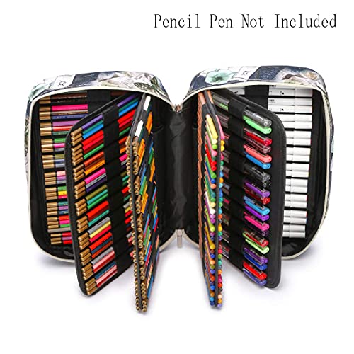 Image of YOUNGCOL 300 Slots Pencil Case 200 Gel Pen Case High Capacity Pens Holder Colored Pencils Organizer Storage for Watercolor Pens Markers (Stamp)