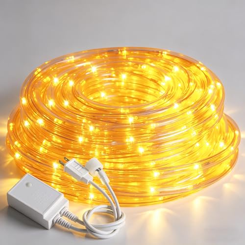 Image of 20ft Rope Lights For Outside,Connectable & Flexible Tube Lights with 8 Modes Controller,Waterproof Orange LED Rope Lighting for Deck,Garden,Pool,Patio,Bedroom,Party,Indoor & Outdoor Landscape Lighting