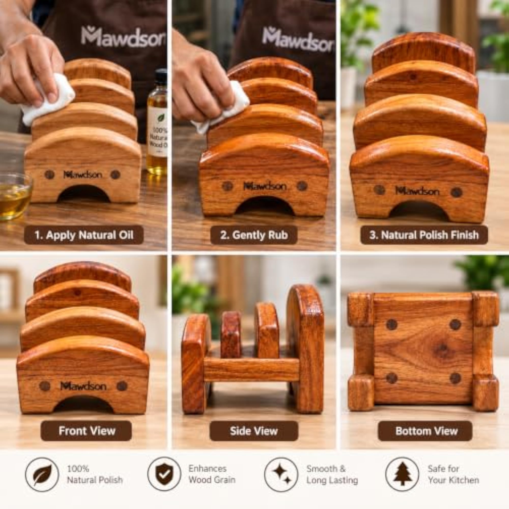 Premium Mahagony Wooden Cutting Board Stand