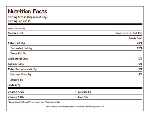 Miniatura 2 de Saratoga Peanut Butter Company Chillin Chocolate - Mantequilla de maní gruesa de chocolate negro. Tarro de 16 onzas. Bajo en azúcar, bajo en sodio,