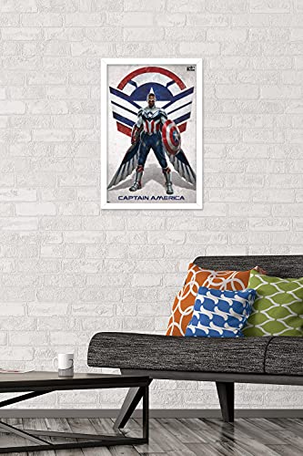 Affiche Marvel Winter Soldier Falcon de qualité supérieure encadrée