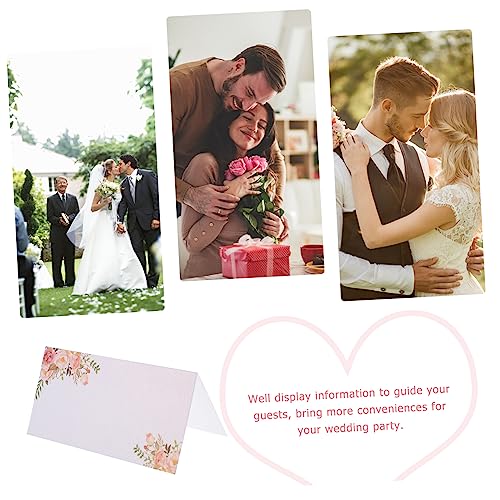 ABOOFAN 50 Peças Bandeiras De Cartão De Presente De Casamento Lugar Reservado Número De Mesa Sinaliz