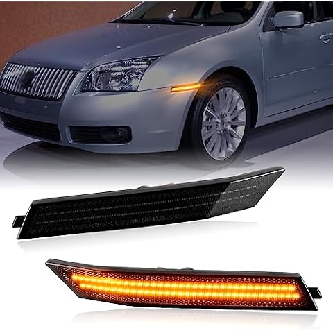 Gempro LED Front Bumper Side Marker Lights for 2006-2009 Ford Fusion Parking Signal Lamps Smoked Len, 2PCS Cover