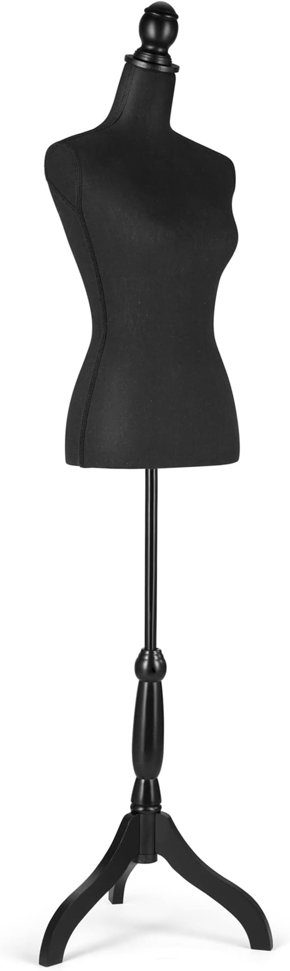 Female Dress Form Mannequin Body Torso Stand with Adjustable Height Stand Dress Form for Display or Decoration, Black