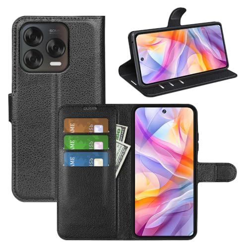 Fertuo Funda para ZTE Blade V70 Vita, Carcasa Libro con Tapa de Cuero Piel Wallet Case Flip Cover con Kickstand, Hebilla Magnetica, Ranuras para Tarjetas para ZTE Blade V70 Vita, Negro