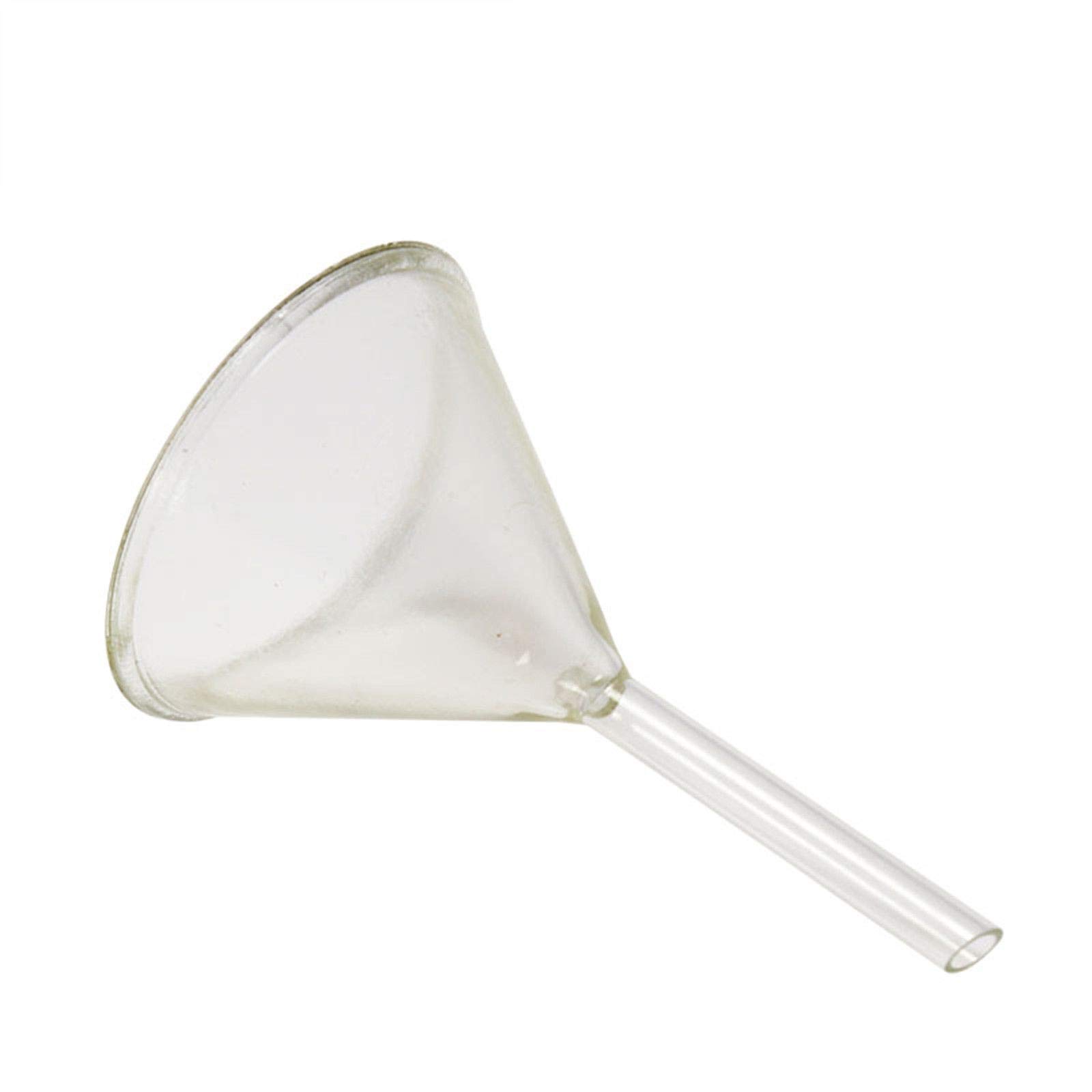 MaGiLL 2 Stück – 50 mm Glas-Trichter mit kurzem Stiel, dickwandiges Labor-Chemieglas, Außendurchmesser = 5 cm (Größe: 50 mm)
