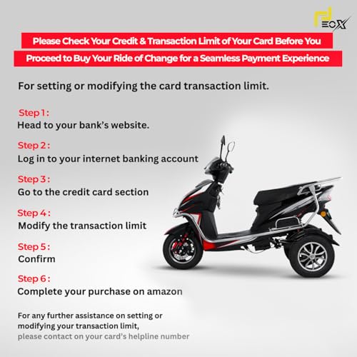 Image of EOX Thrill 3W Electric Scooter for Adults | 3 Wheeler Electric Scooter for Senior Citizens & Differently Abled | Low Speed Non-RTO Scooter with 60-80Km Range | 60V Lithium Battery & Charger