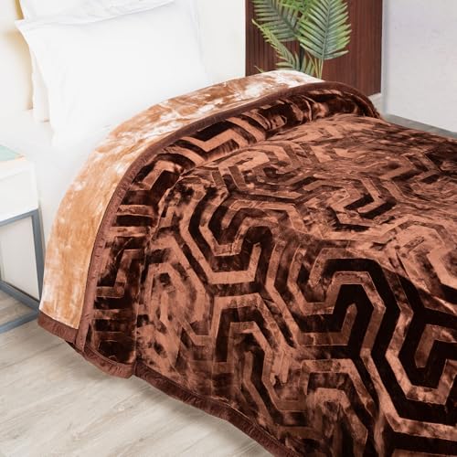 Image of MYTRIDENT Classic Style Me Solid Single Mink Blanket, 4kg, 100% Polyster, Salmon
