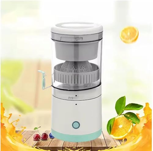 Miniatura 7 de Exprimidor eléctrico de cítricos, carga USB portátil, funcionamiento de bajo ruido, blanco y verde menta