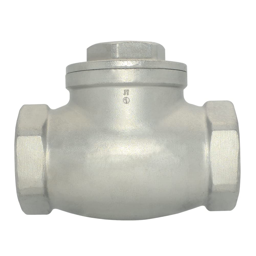 Zawór zwrotny 1-1/5.1 cm ze stali nierdzewnej SS316, gwint wewnętrzny NPT x żeński, WOG 200 PSI PN16 CF8M