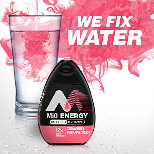 Image of MiO Energy Strawberry Pineapple Smash Naturally Flavored with other natural flavors Liquid Water Enhancer Drink Mix with Caffeine & B Vitamins with 2X More (3.24 fl. oz. Bottle) (Pack of 2)
