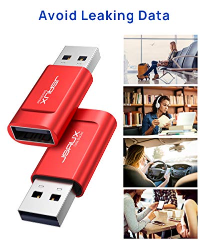 Jsaux Usb Data Blocker, (4-Pack) Usb-A Defender Only For Quick Charge, Protect Against Juice Jacking, Refuse Hacking Provide Safe Charging- Red #TOP4