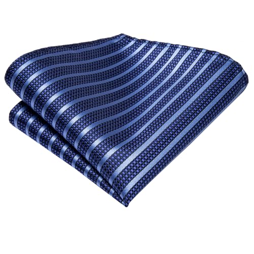 Image of Hi-Tie Men Ties Sets Silk Stripe Paisley Necktie Pocket Square Cufflinks for Business Wedding