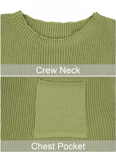 KEOYA Women's Sleeveless Sweater Vest Crewneck Cap Sleeve Casual Knit Tunic Pullover Tank Tops Lightweight Pullover Medium B/Green
