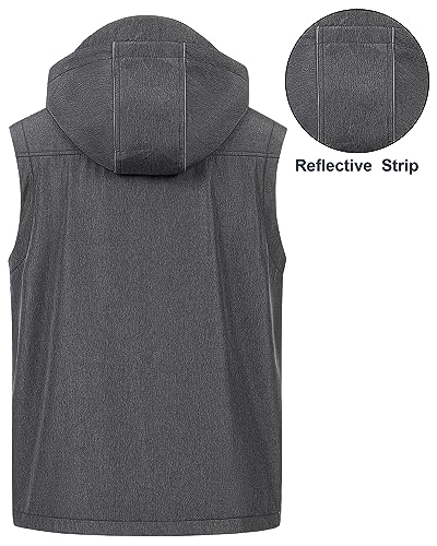 Image of CREATMO US Men's Casual Lightweight Warm Thin Outerwear Vest Windbreaker Sleeveless Jacket With Removable Hood