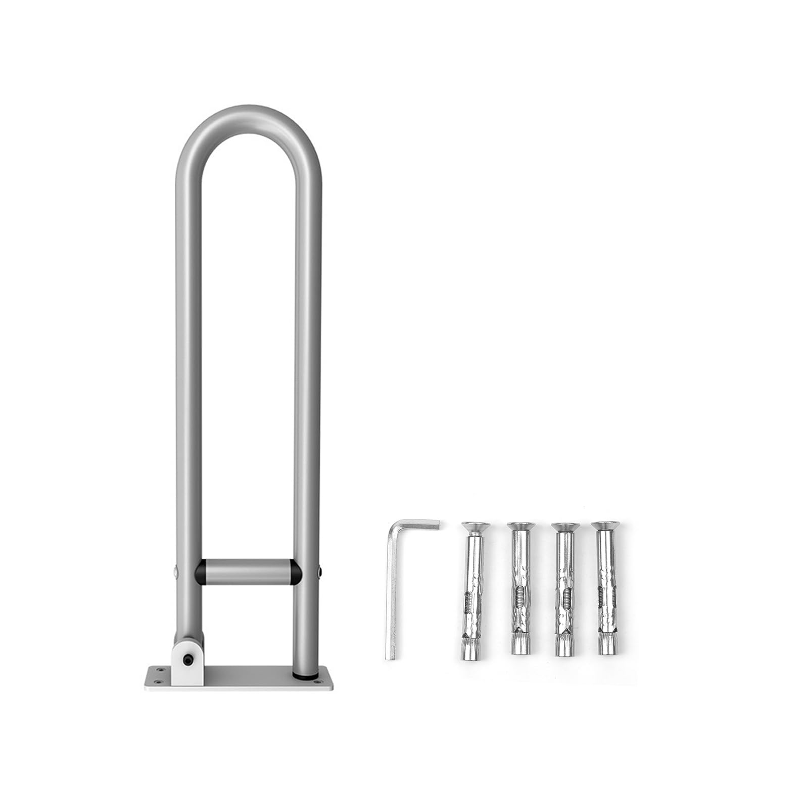 Yosoo Health Gear Pasamanos de Aleación de Aluminio, Barra de Agarre Abatible hacia Arriba de 23,62 X 2,36 X 7,87 Pulgadas, Barra de Seguridad para Inodoro con Tornillo para Baño con Agarre de