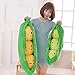 Giant Peas in A Pod Plush Toy Pea Pod Pillow Cute Pea Stuffed Toys Plant Doll Various Sizes (Green Beans,19.6''/50cm)