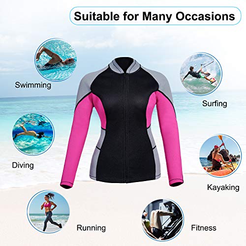 image for CtriLady Wetsuit Top, Women’s Wetsuit Long Sleeve Jacket Neoprene 1.
