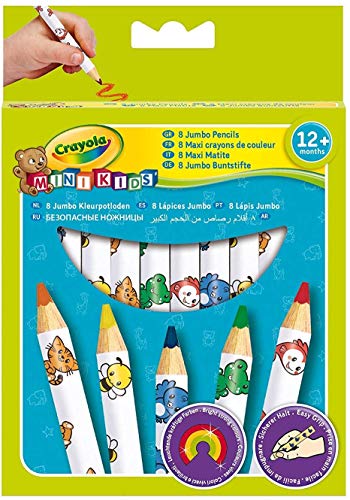 Crayola - Mini Kids - 8 "Maxi" crayons de couleur - Coloriage pour enfant et tout petit - 256248.012