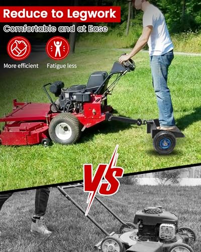 Walk Behind for Mower Sulky, Two Wheels Lawn for Mower Sulky with 10\" Pneumatic Tires, Maximum Load Capacity 600 Pounds, Fit for Lawn and Landscape Professionals Mow Faster Easier
