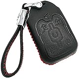 Alegender Hand Sew Leather Keyless Entry Remote Key Fob Cover Case Skin Protector for 2015 2016 2017 Chevrolet Tahoe Suburban Chevy GMC Yukon GM Remote Control