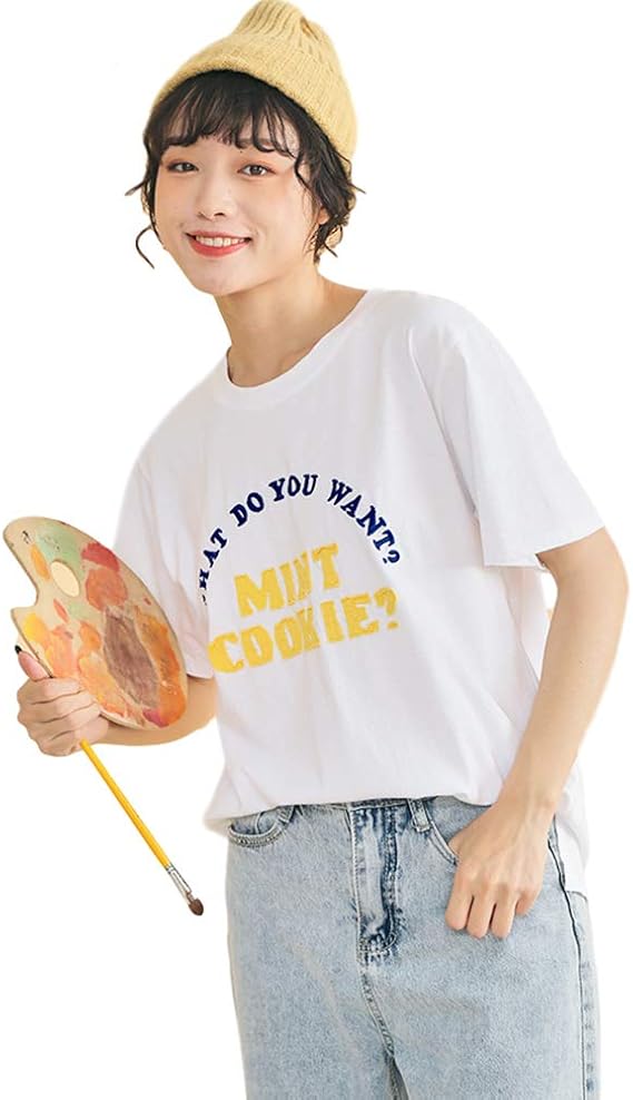Amazon ゆったり Uネック Tシャツ カットソー 柔らかい 半袖 大きめ ゆったり Uネック オーバーサイズ おしゃれ Tシャツ レディース カットソー レディース 綿100 日系 白 B Tシャツ カットソー 通販