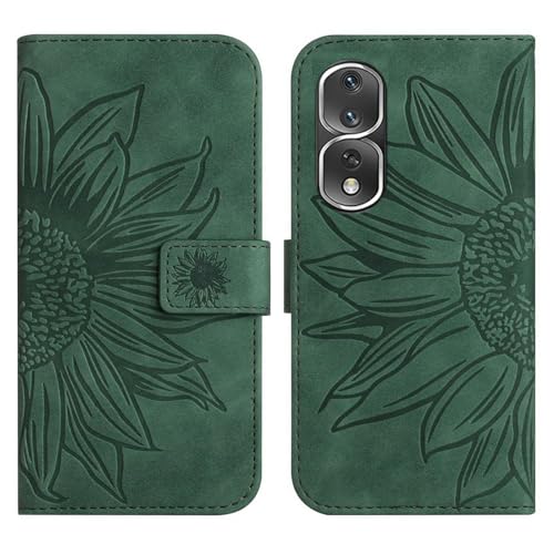 Rfvzubemok Compatible with Honor 80 Pro 5G Cover,Compatible with Honor 80 Pro 5G Flip Kickstand Card Slots Magnetic Closure Phone Case Green