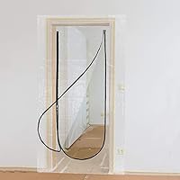 Vista 1 de TIMESETL Barrera antipolvo de puerta de 43 x 83 pulgadas con cierre preinstalado, kit de protección de barrera temporal de plástico en forma de U