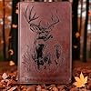 Personalized ESV Bible Large Print | Engraved Buck Deer and Custom Name | Chestnut Brown | Double-Column | Red Letter | #1