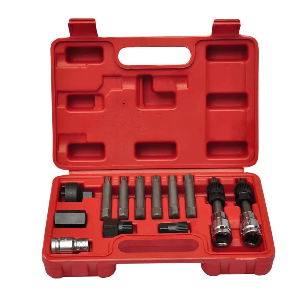 Kit d'outils d'alternateur de voiture pour réparation mécanique véhicules avec embouts hexagonaux cannelés T et M, adaptateurs pour VW Audi BMW Mercedes Ford