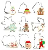 Crea maravillosas galletas navideñas: con este fantástico juego de cortadores de galletas de Navidad, podrás hacer hermosas galletas inspiradas en Pinterest para regalos de vacaciones y bandejas de galletas