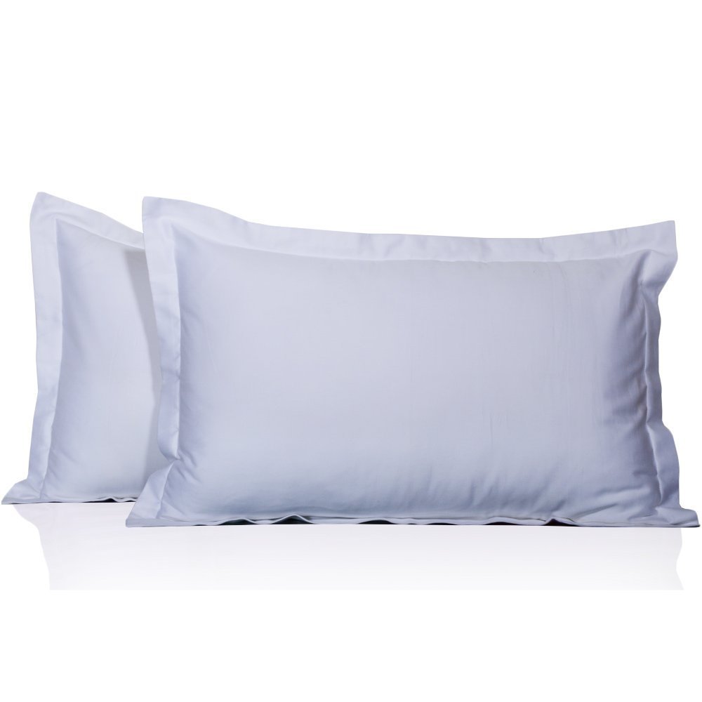 Stylish Bedding 400 Thread Count 2 Pc Pillow Shams 100% Egyptian Cotton Solid Pattern All Size & Colors (Queen, White)