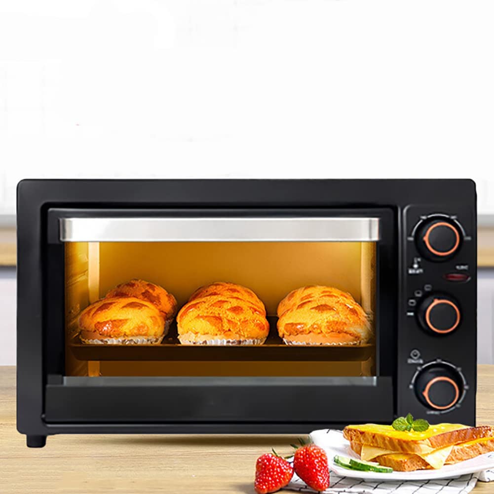 Małe piekarniki, Piekarnik elektryczny i grill 26L, regulacja temperatury od 80°C do 240°C, podwójne drzwi szklane, wyjmowana tacka na okruchy