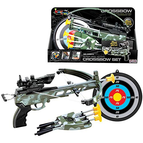 Liberty Imports Military Action Camouflage Kids Toy Crossbow Set - Includes Suction Cup