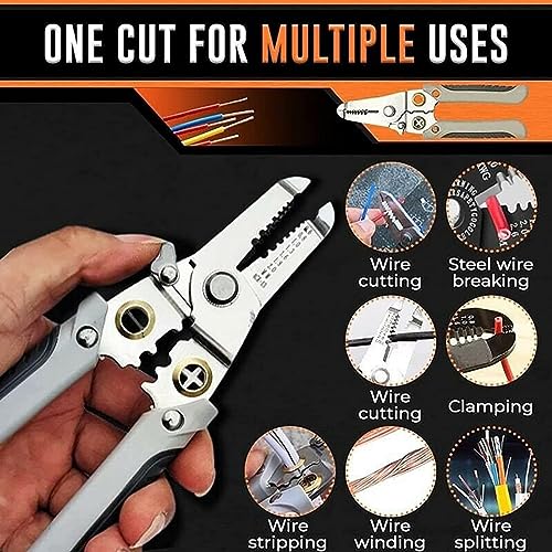 Image of Wire Stripper, 6 in 1 Multifunctional Special Wire Stripper for Electrician, Wire Plier and cutter, Wires Cutter Tool, Hand Tool, Wires Looping Pliers,Wire Stripping Tool