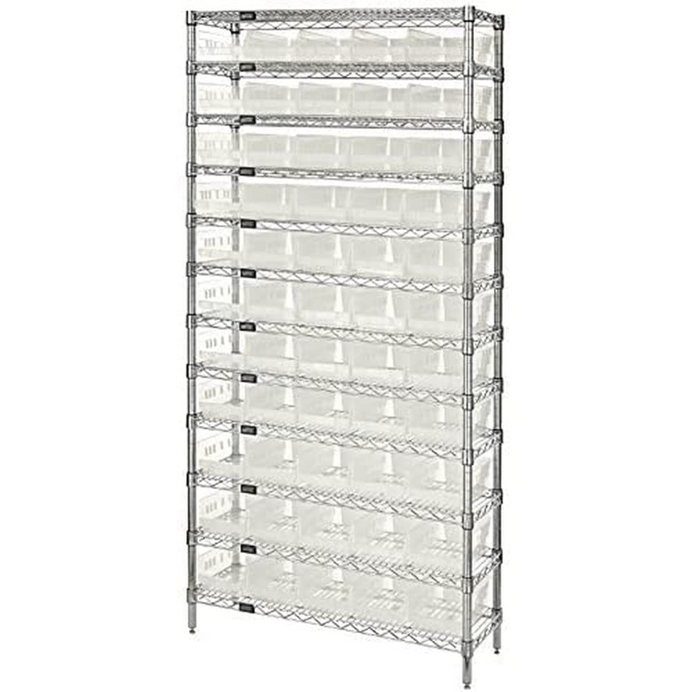 Quantum Storage Systems WR12106CL 12Tier Complete Wire Shelving System with 55